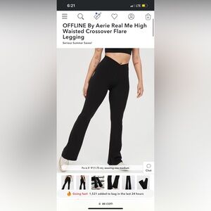 OFFLINE By Aerie Real Me High Waisted Crossover Flare Legging
